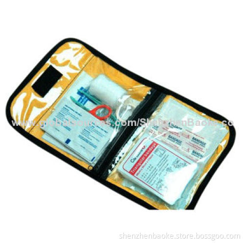 High viz mini first aid kit with private labeling service
